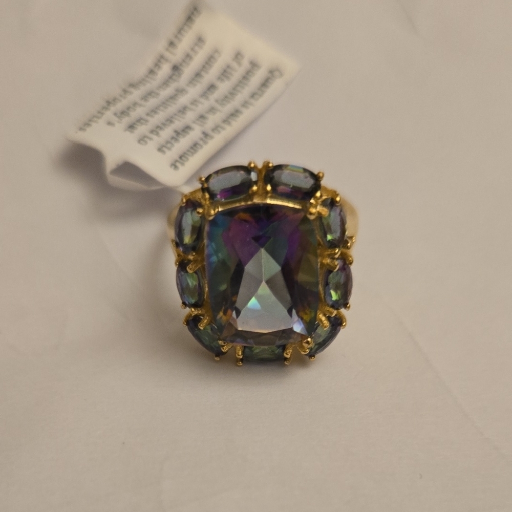 Gold and Multicolor Gemstone Ring